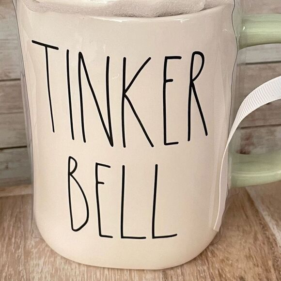 NWT Gorgeous 3D Rae Dunn Disney Mug White Ceramic Tinkerbell Tinker Bell - Picture 2 of 12